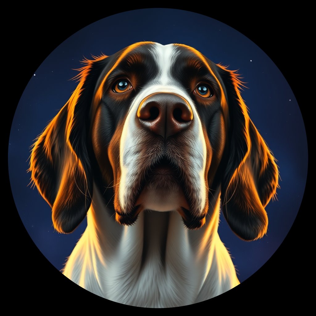 Cosmic medallion portrait of PFZ18A06_PFZ18A06, a English Springer Spaniel