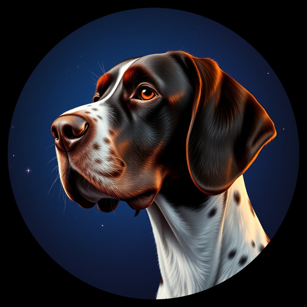 Cosmic medallion portrait of PFZ18A07_PFZ18A07, a English Springer Spaniel