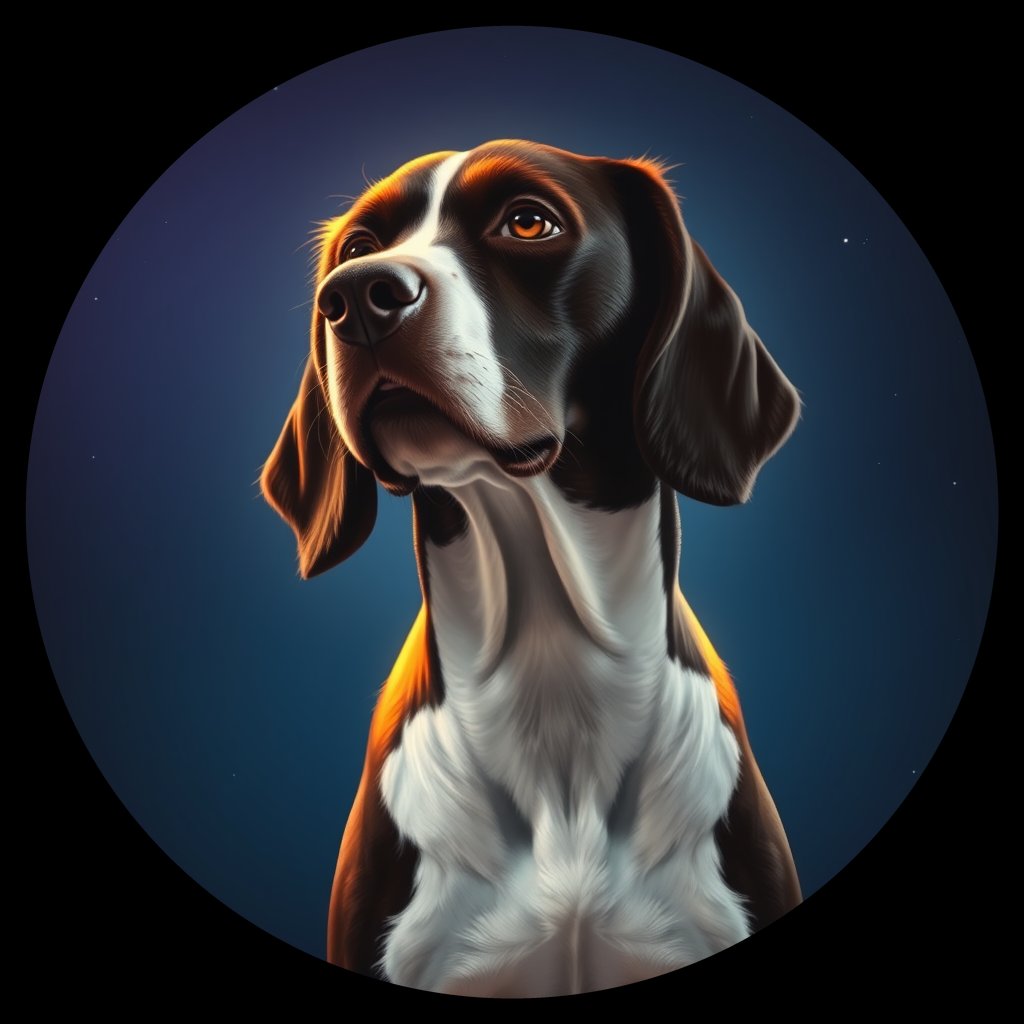 Cosmic medallion portrait of PFZ18A08_PFZ18A08, a English Springer Spaniel
