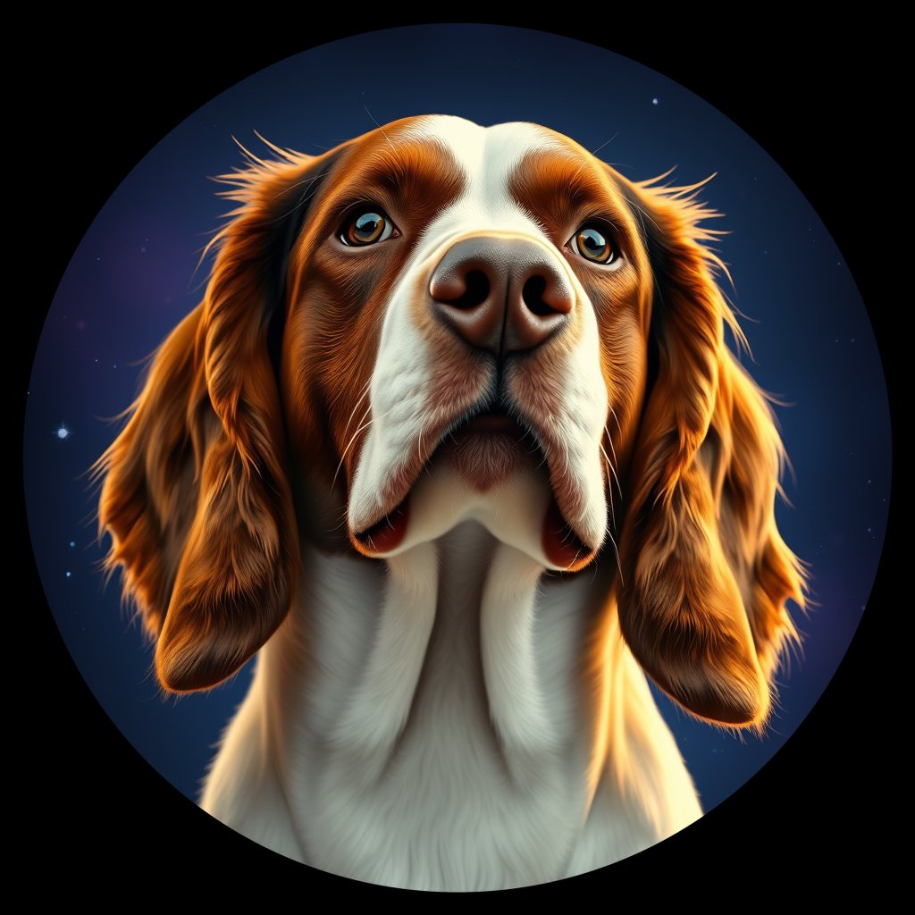 Cosmic medallion portrait of PFZ18A11_PFZ18A11, a English Springer Spaniel