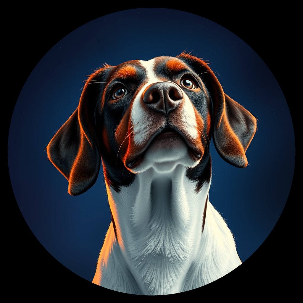 Cosmic medallion portrait of PFZ18B05_PFZ18B05, a English Springer Spaniel