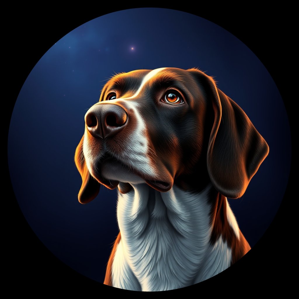 Cosmic medallion portrait of PFZ18B07_PFZ18B07, a English Springer Spaniel
