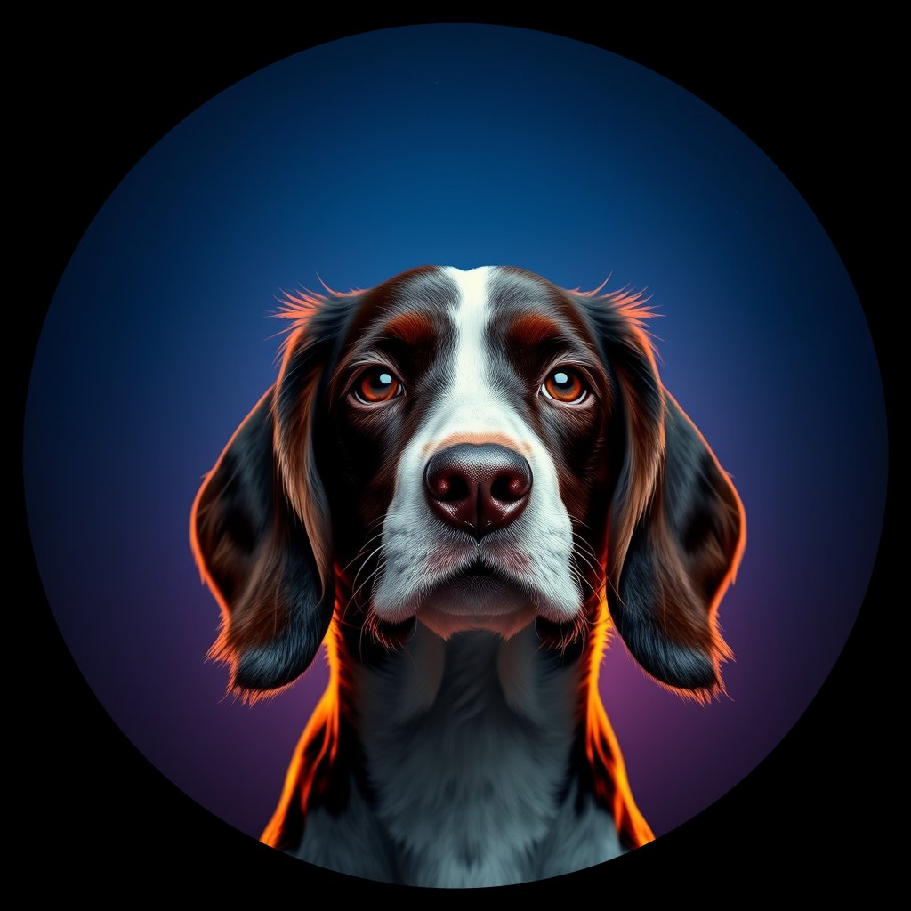 Cosmic medallion portrait of PFZ18B08_PFZ18B08, a English Springer Spaniel