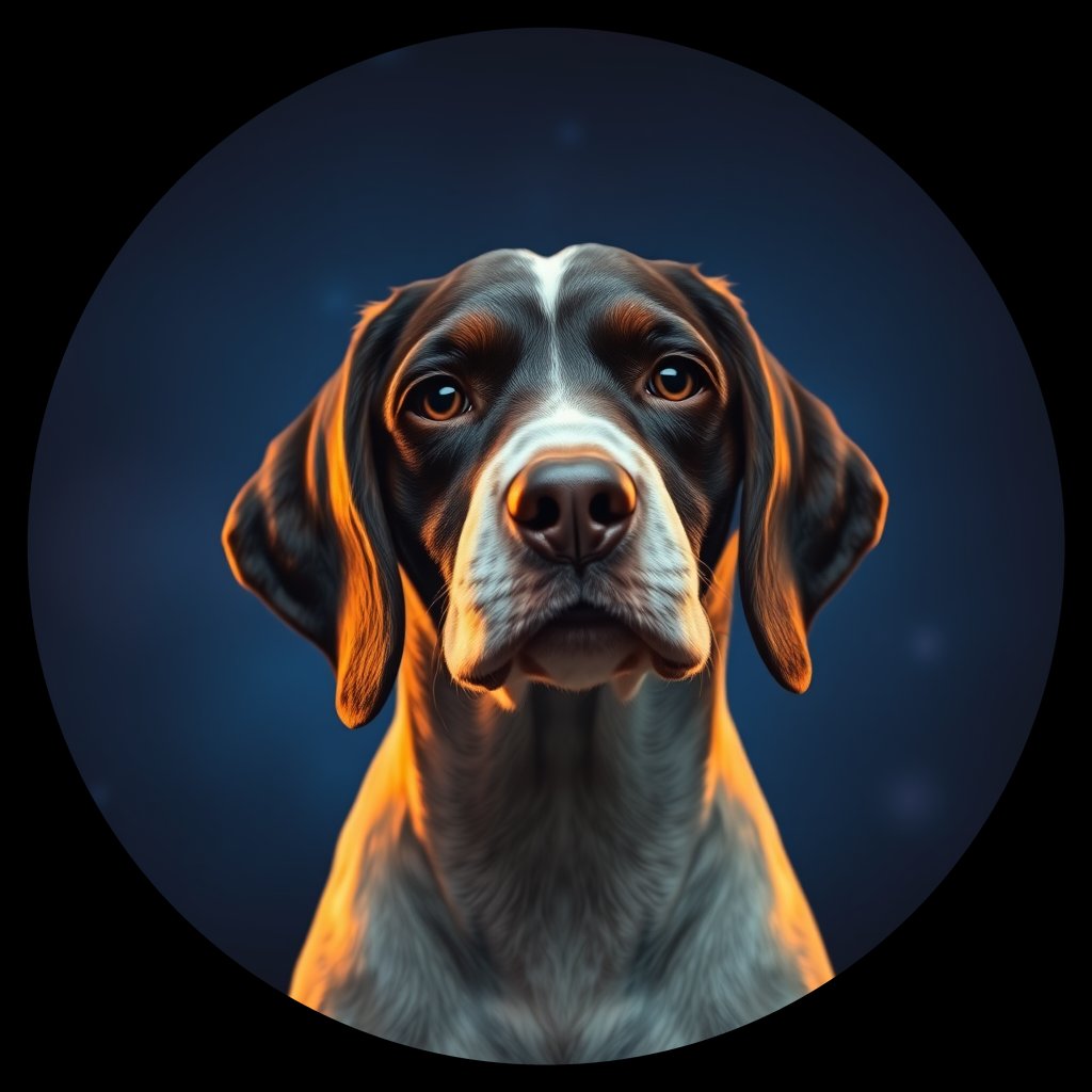 Cosmic medallion portrait of PFZ18B10_PFZ18B10, a English Springer Spaniel
