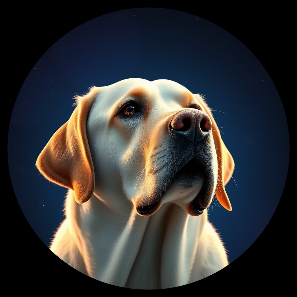 Cosmic medallion portrait of PFZ18C01_PFZ18C01, a Labrador Retriever