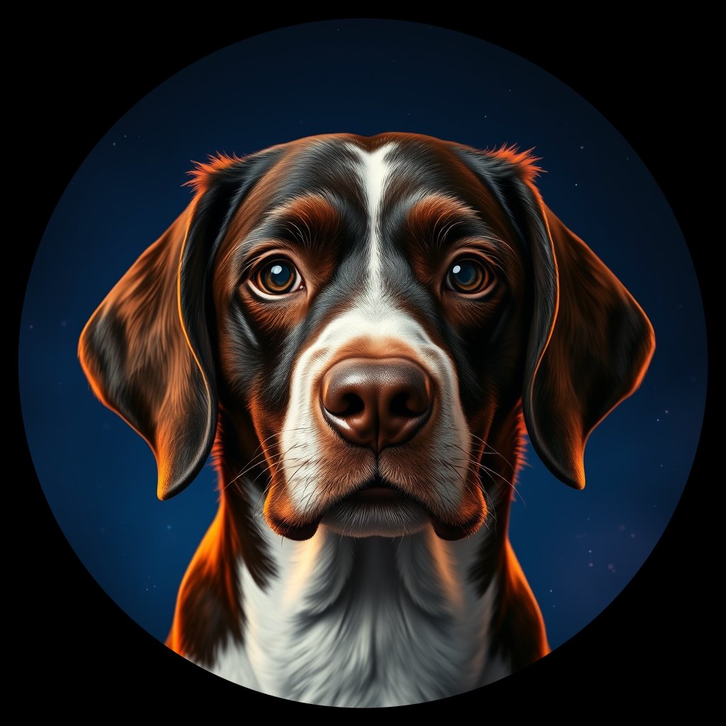 Cosmic medallion portrait of PFZ18C05_PFZ18C05, a English Springer Spaniel