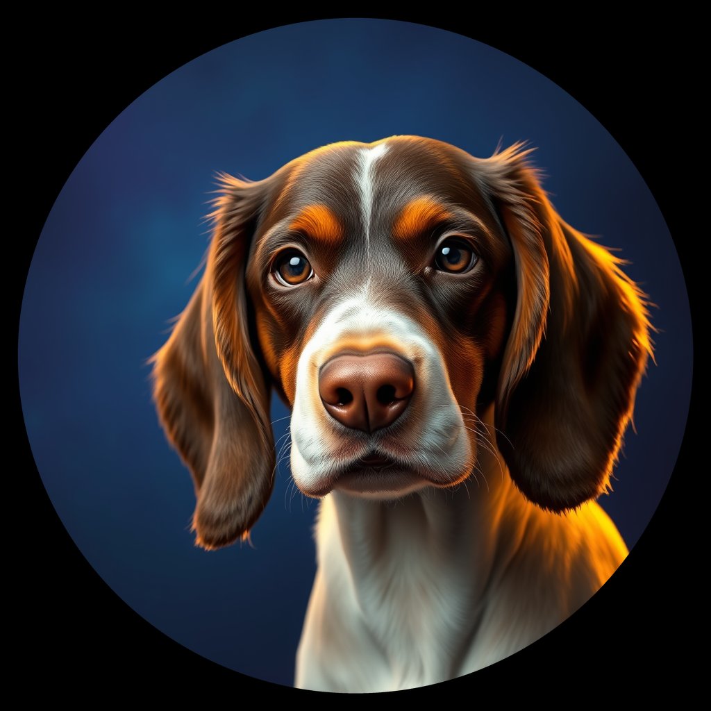Cosmic medallion portrait of PFZ18C08_PFZ18C08, a English Springer Spaniel