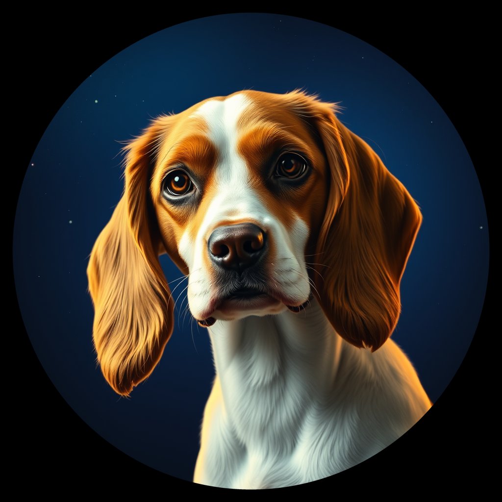 Cosmic medallion portrait of PFZ18D06_PFZ18D06, a English Springer Spaniel