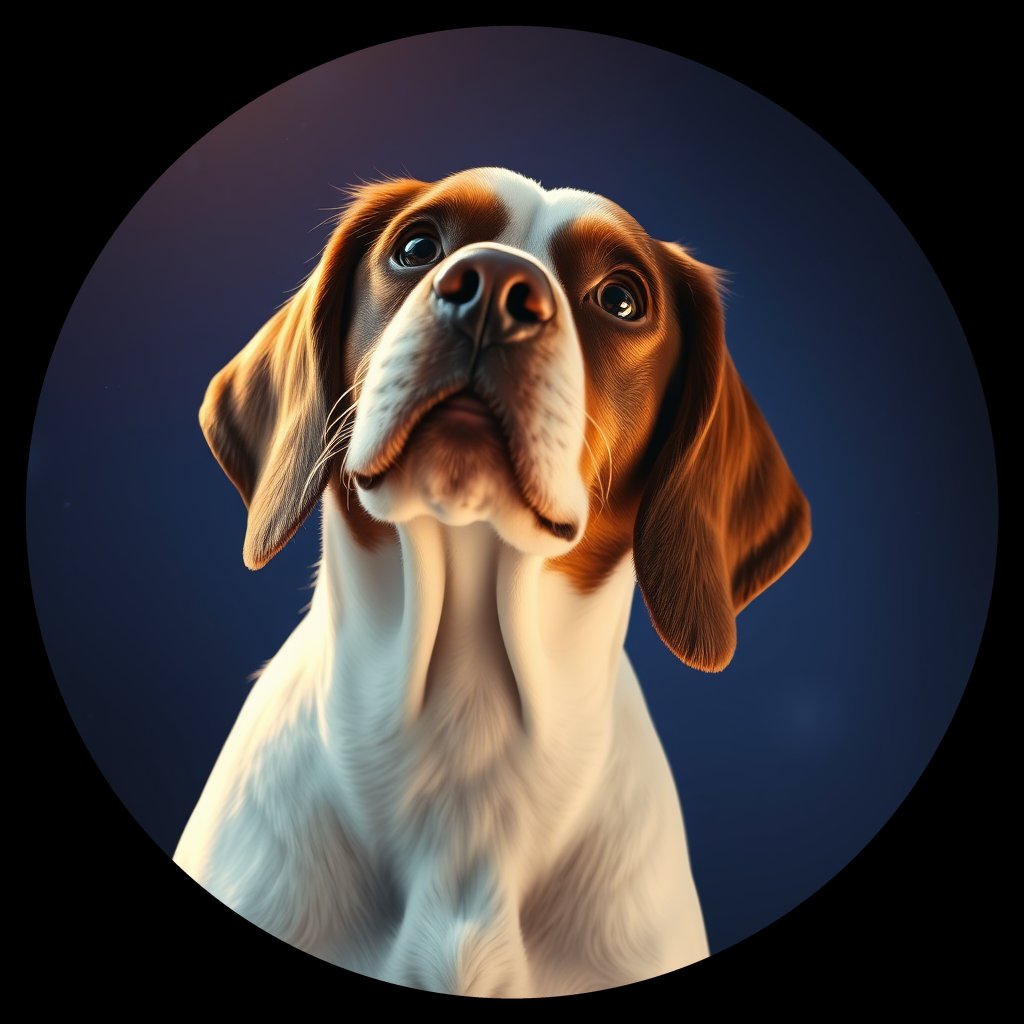 Cosmic medallion portrait of PFZ18D07_PFZ18D07, a English Springer Spaniel