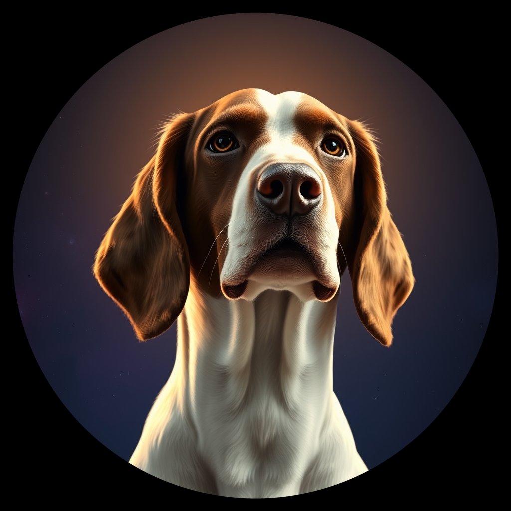 Cosmic medallion portrait of PFZ18D08_PFZ18D08, a English Springer Spaniel