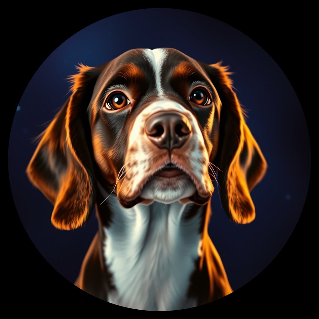 Cosmic medallion portrait of PFZ18E05_PFZ18E05, a English Springer Spaniel