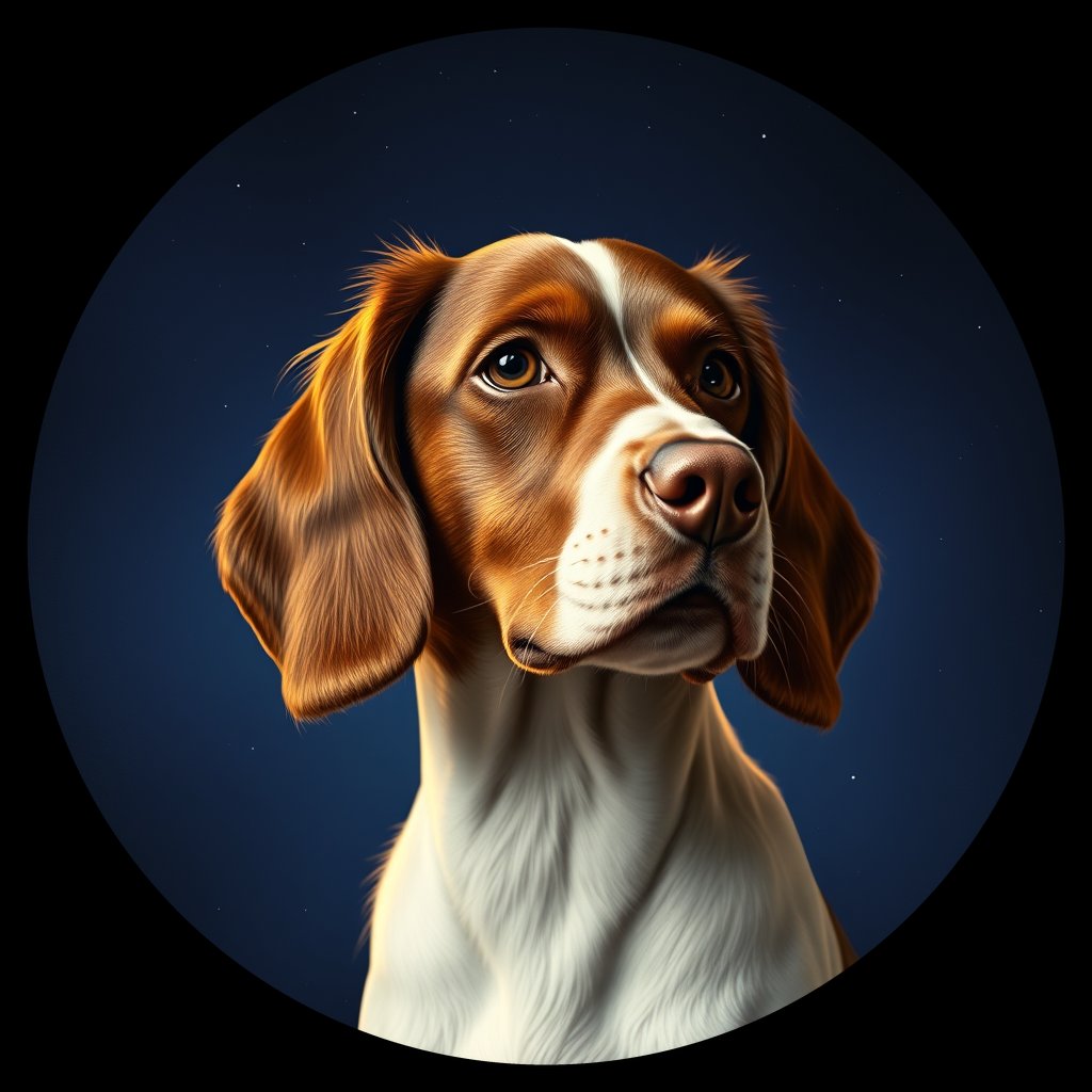 Cosmic medallion portrait of PFZ18E07_PFZ18E07, a English Springer Spaniel
