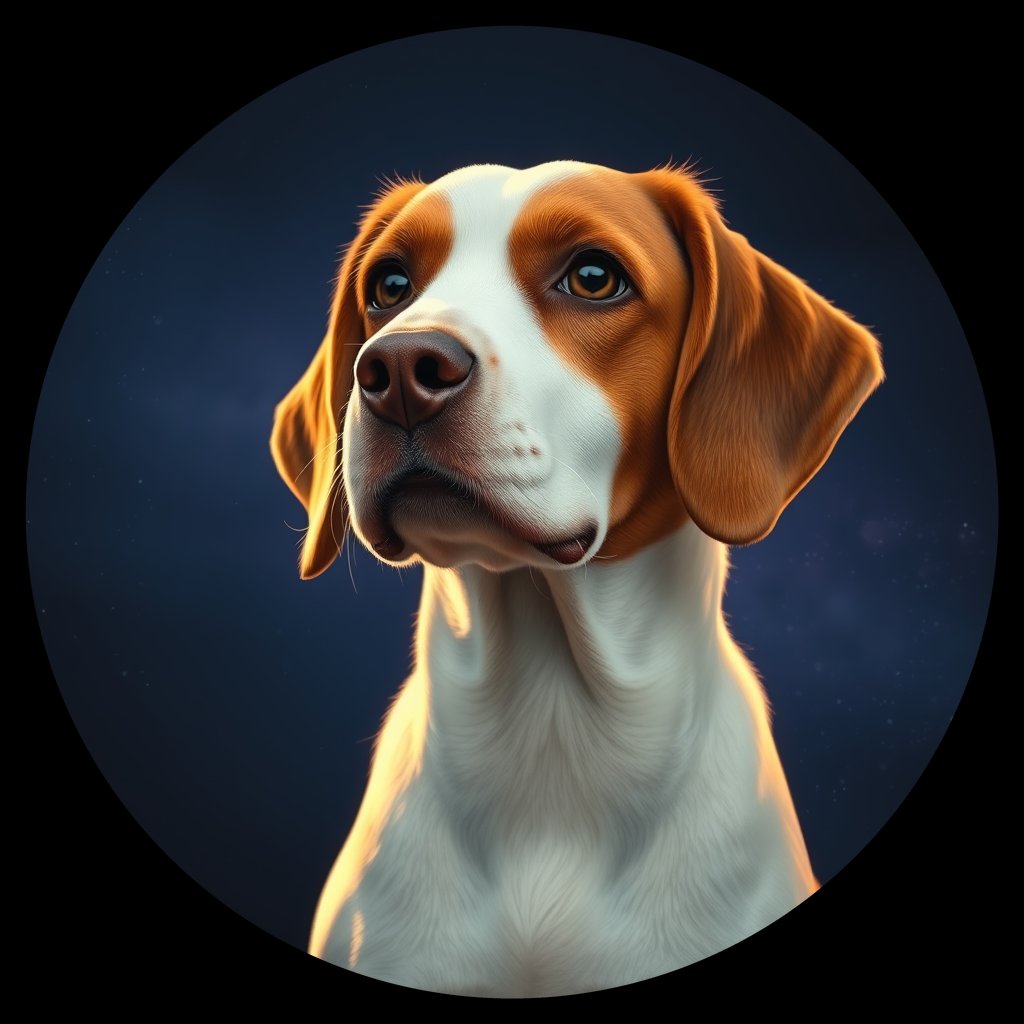 Cosmic medallion portrait of PFZ18E08_PFZ18E08, a English Springer Spaniel