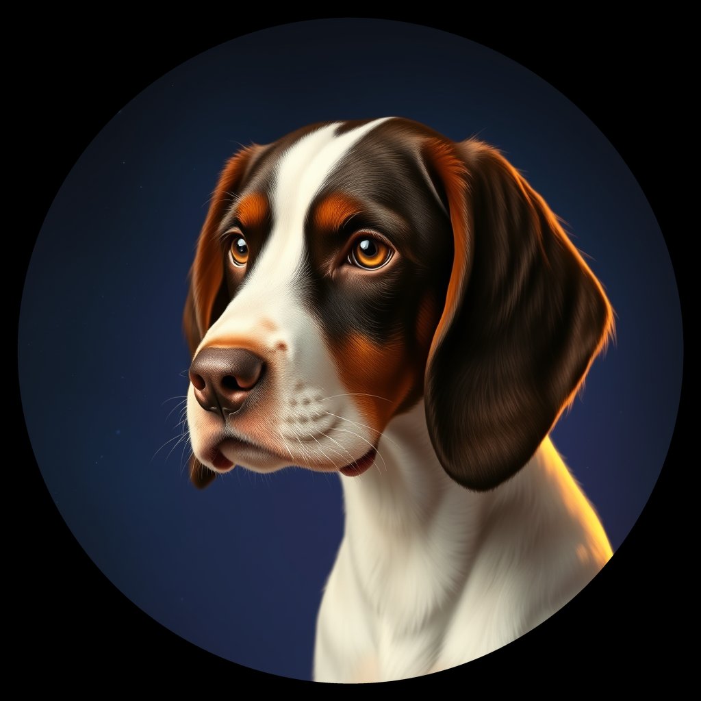 Cosmic medallion portrait of PFZ18E11_PFZ18E11, a English Springer Spaniel