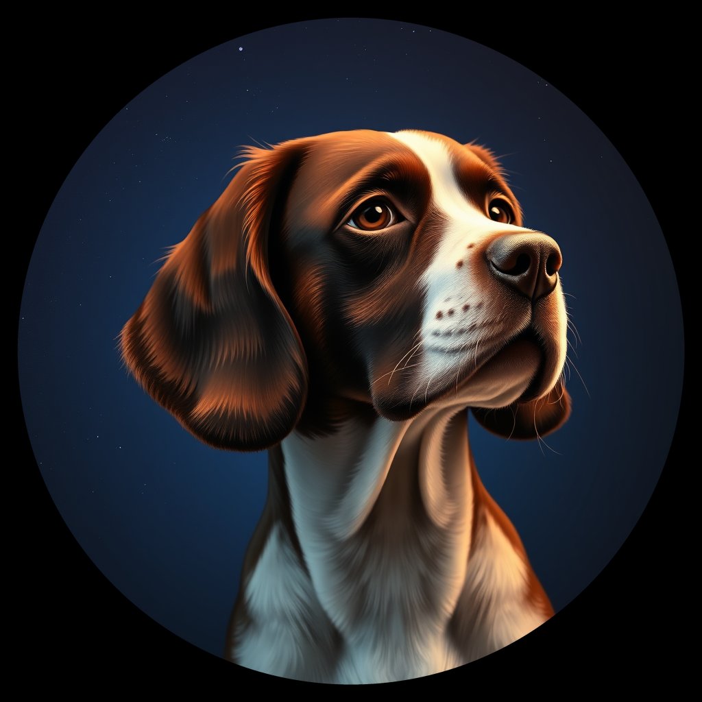 Cosmic medallion portrait of PFZ18E12_PFZ18E12, a English Springer Spaniel