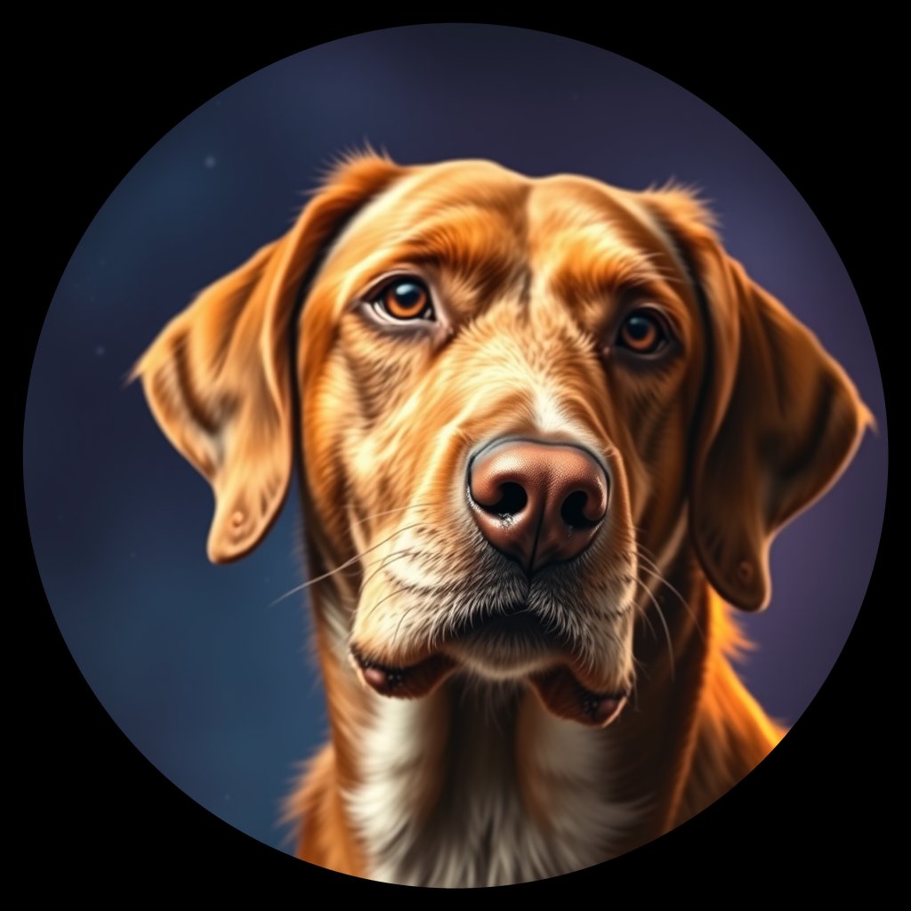 Cosmic medallion portrait of PFZ18F02_PFZ18F02, a Brittany