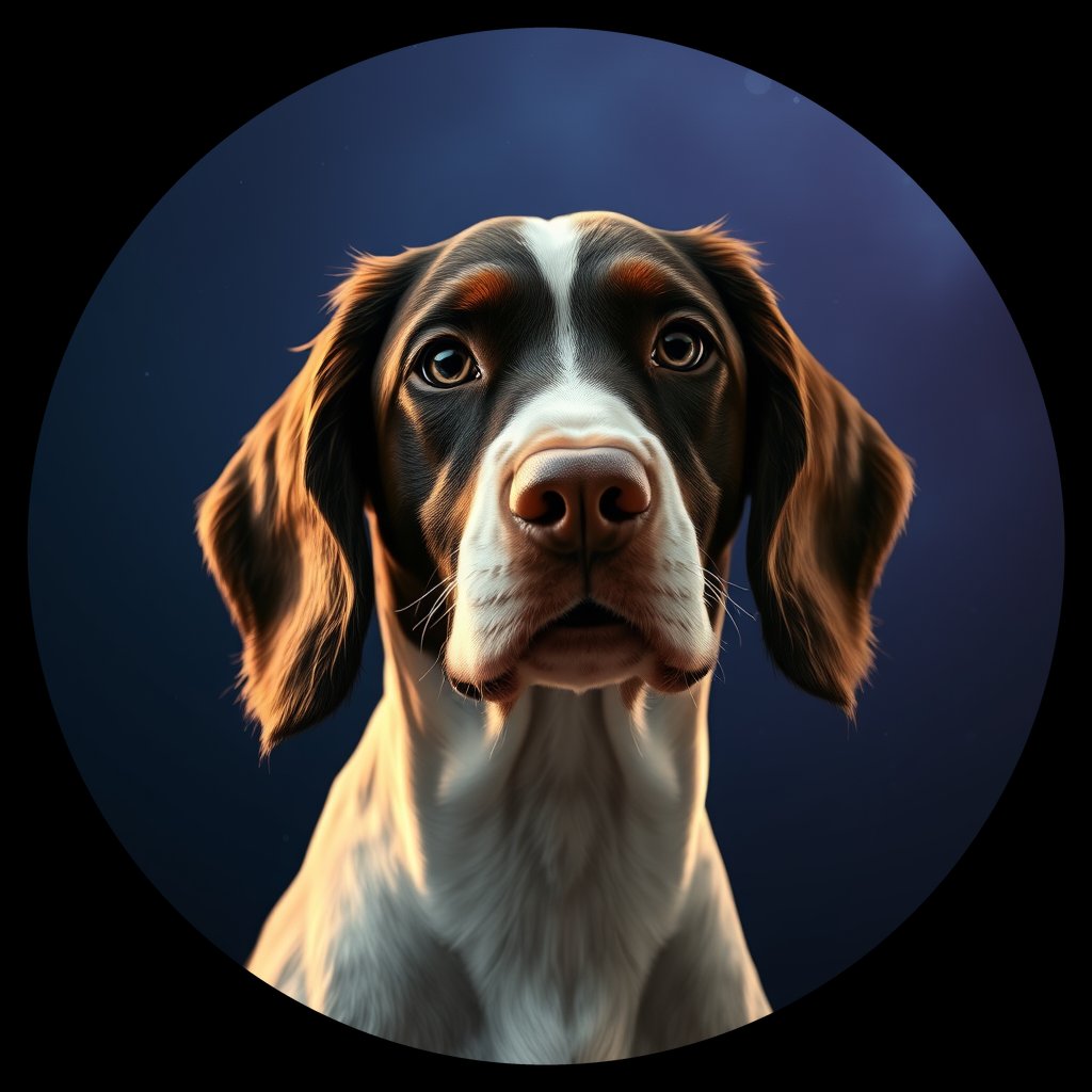 Cosmic medallion portrait of PFZ18F04_PFZ18F04, a English Springer Spaniel