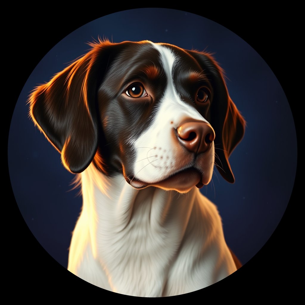 Cosmic medallion portrait of PFZ18F05_PFZ18F05, a English Springer Spaniel