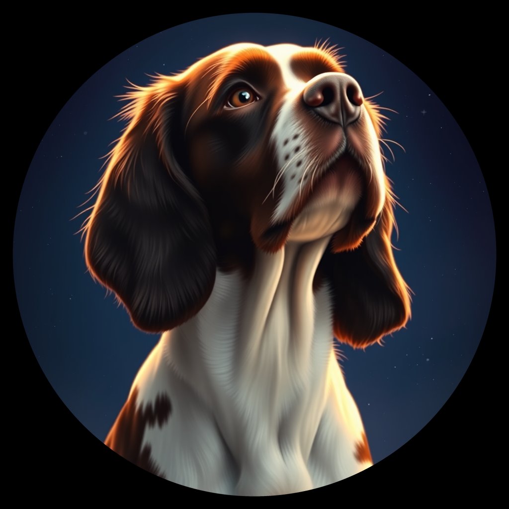 Cosmic medallion portrait of PFZ18F06_PFZ18F06, a English Springer Spaniel