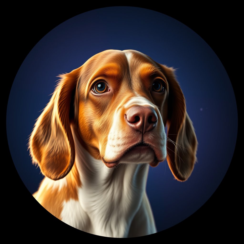 Cosmic medallion portrait of PFZ18F08_PFZ18F08, a English Springer Spaniel