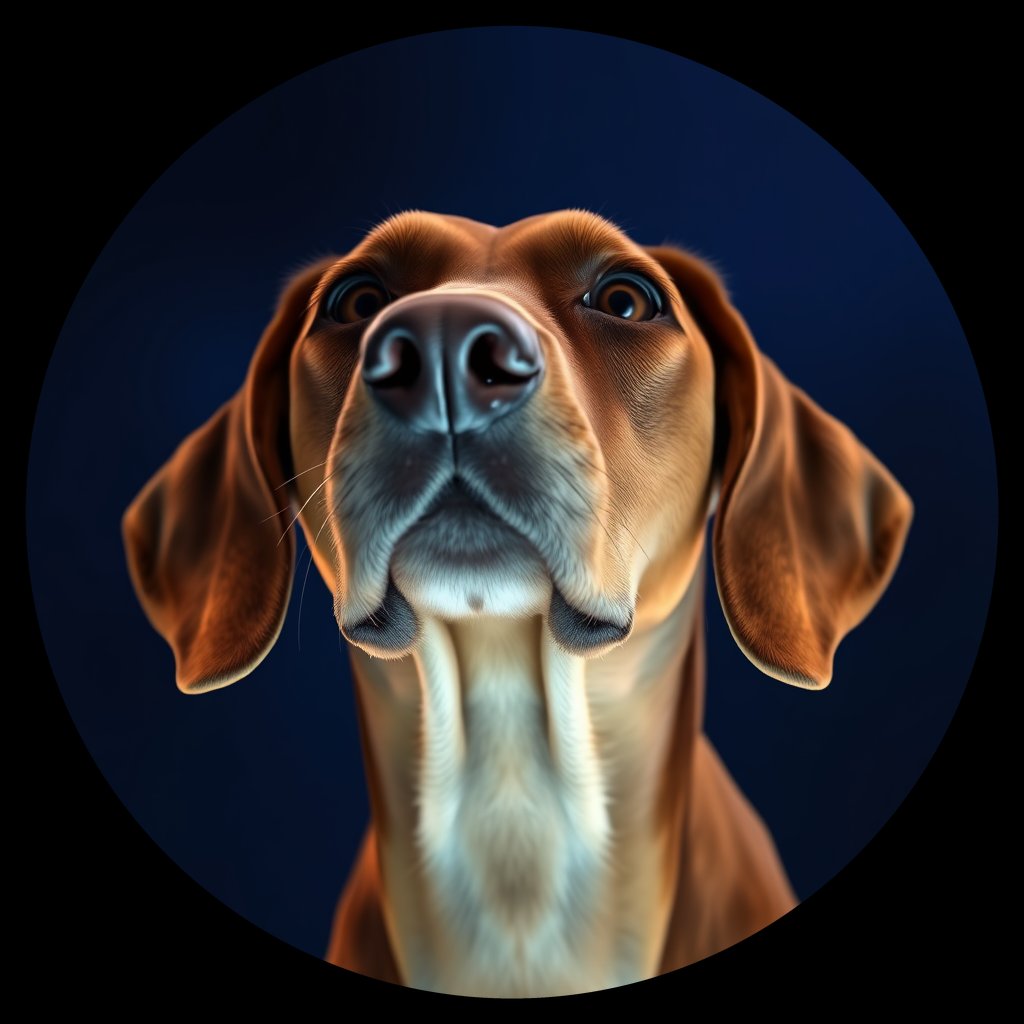 Cosmic medallion portrait of PFZ18G04_PFZ18G04, a Vizsla