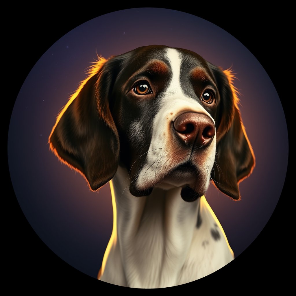 Cosmic medallion portrait of PFZ18G08_PFZ18G08, a English Springer Spaniel