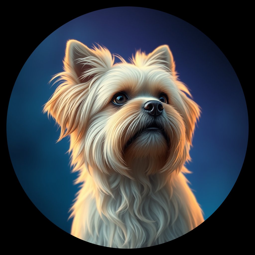 Cosmic medallion portrait of PFZ18G09_PFZ18G09, a Lhasa Apso
