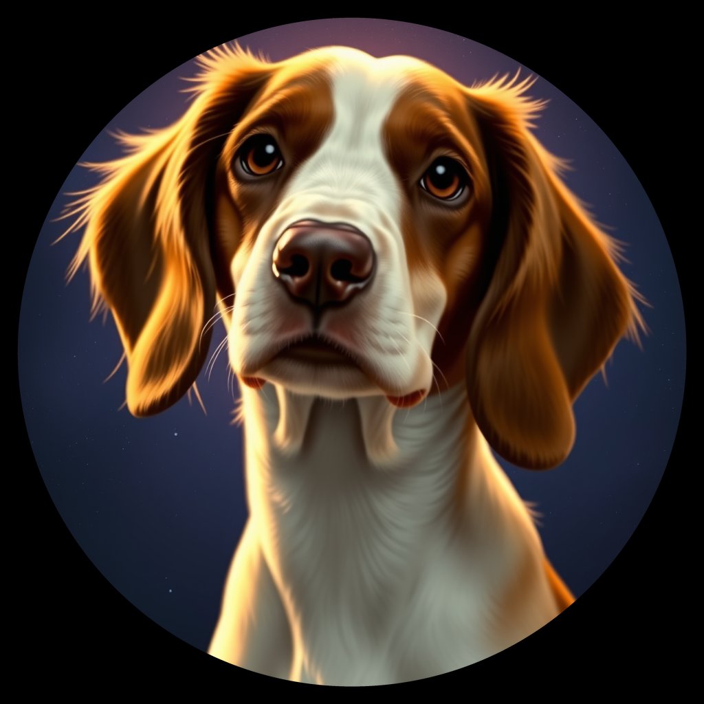Cosmic medallion portrait of PFZ18G12_PFZ18G12, a English Springer Spaniel
