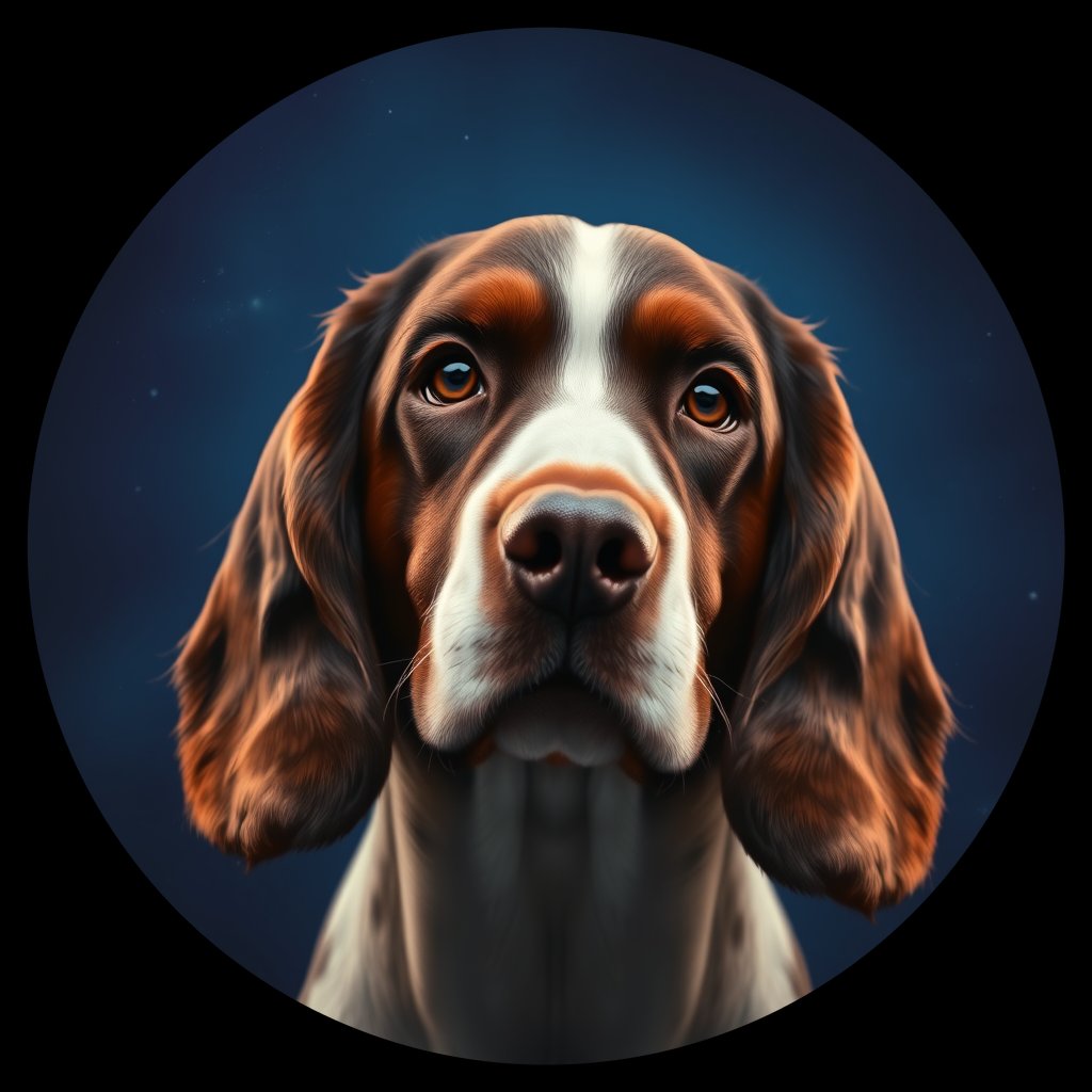 Cosmic medallion portrait of PFZ18H05_PFZ18H05, a English Springer Spaniel