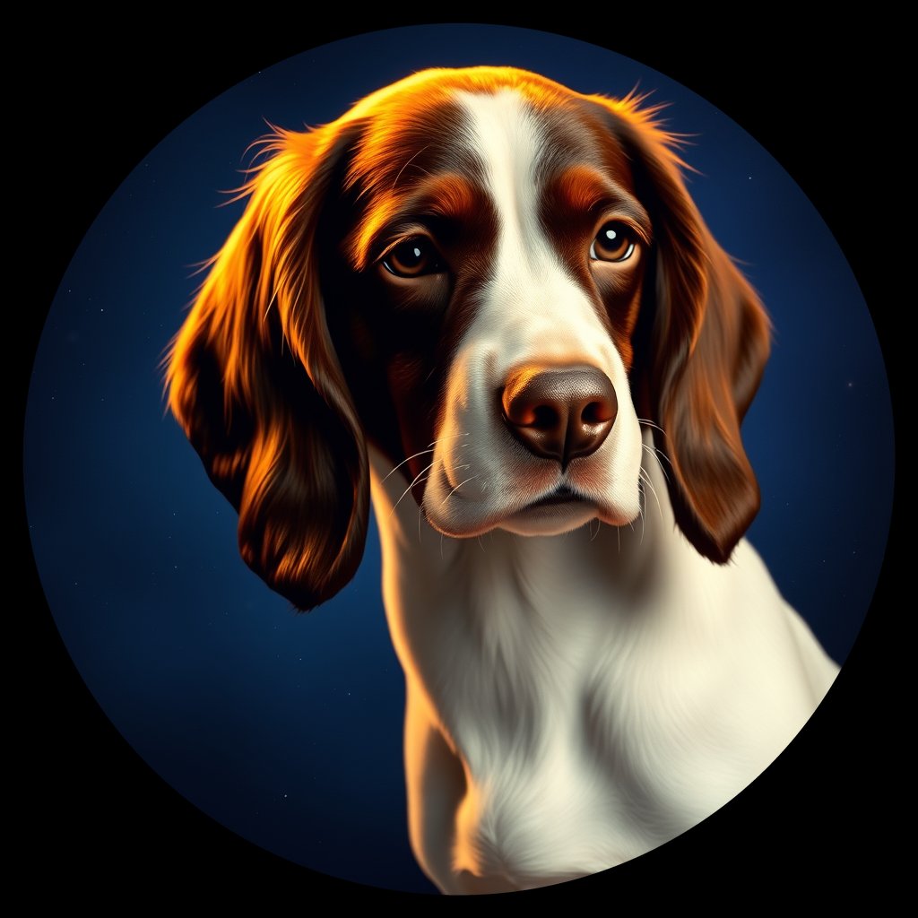 Cosmic medallion portrait of PFZ18H06_PFZ18H06, a English Springer Spaniel