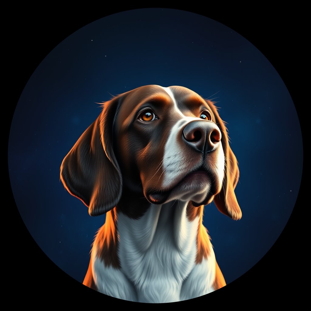 Cosmic medallion portrait of PFZ18H08_PFZ18H08, a English Springer Spaniel
