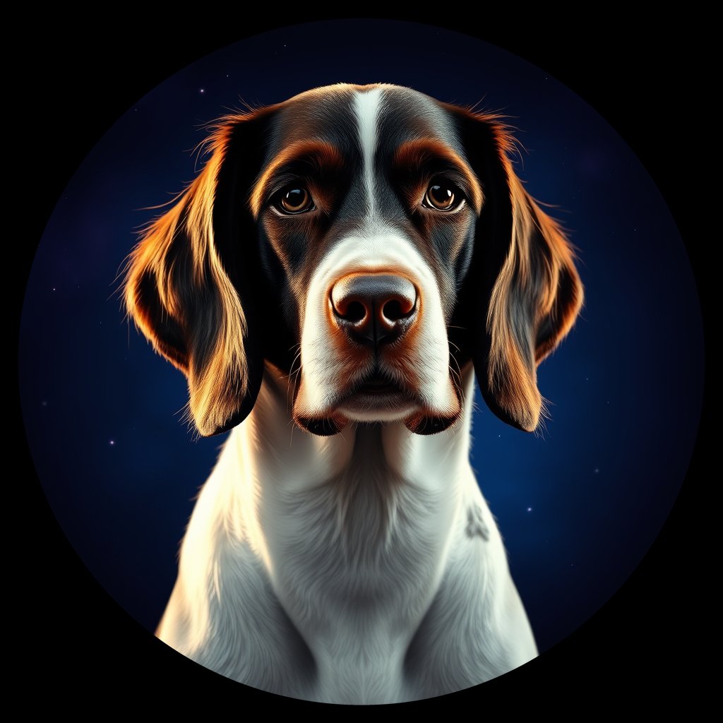 Cosmic medallion portrait of PFZ19A05_PFZ19A05, a English Springer Spaniel