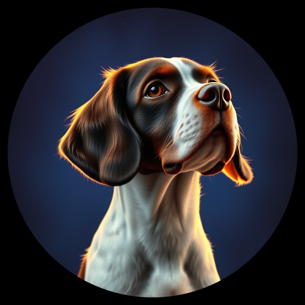 Cosmic medallion portrait of PFZ19A06_PFZ19A06, a English Springer Spaniel