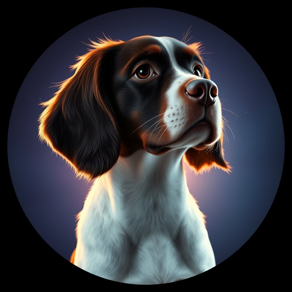 Cosmic medallion portrait of PFZ19A07_PFZ19A07, a English Springer Spaniel