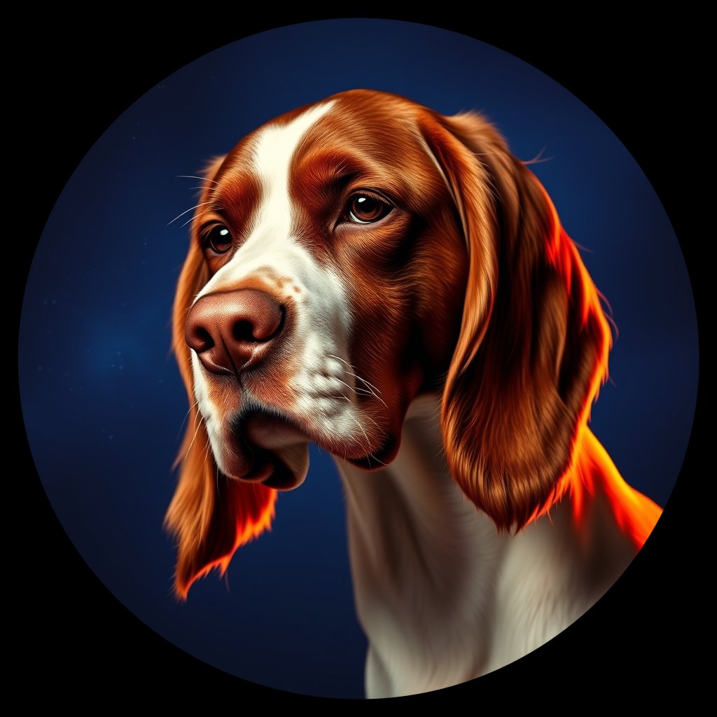 Cosmic medallion portrait of PFZ19B04_PFZ19B04, a English Springer Spaniel