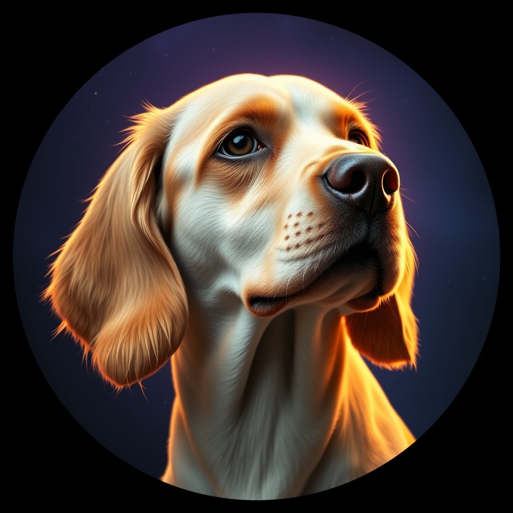 Cosmic medallion portrait of PFZ19B05_PFZ19B05, a English Springer Spaniel