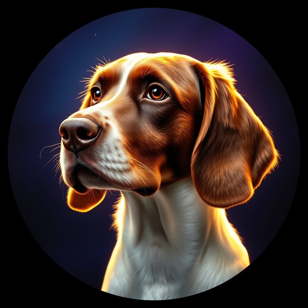 Cosmic medallion portrait of PFZ19B06_PFZ19B06, a English Springer Spaniel