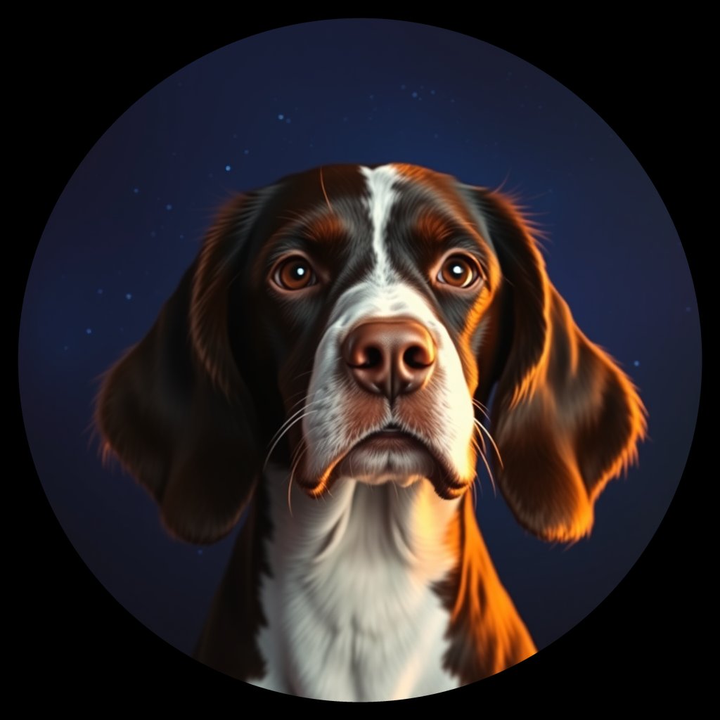 Cosmic medallion portrait of PFZ19B08_PFZ19B08, a English Springer Spaniel
