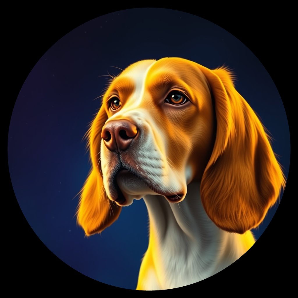 Cosmic medallion portrait of PFZ19C02_PFZ19C02, a English Springer Spaniel