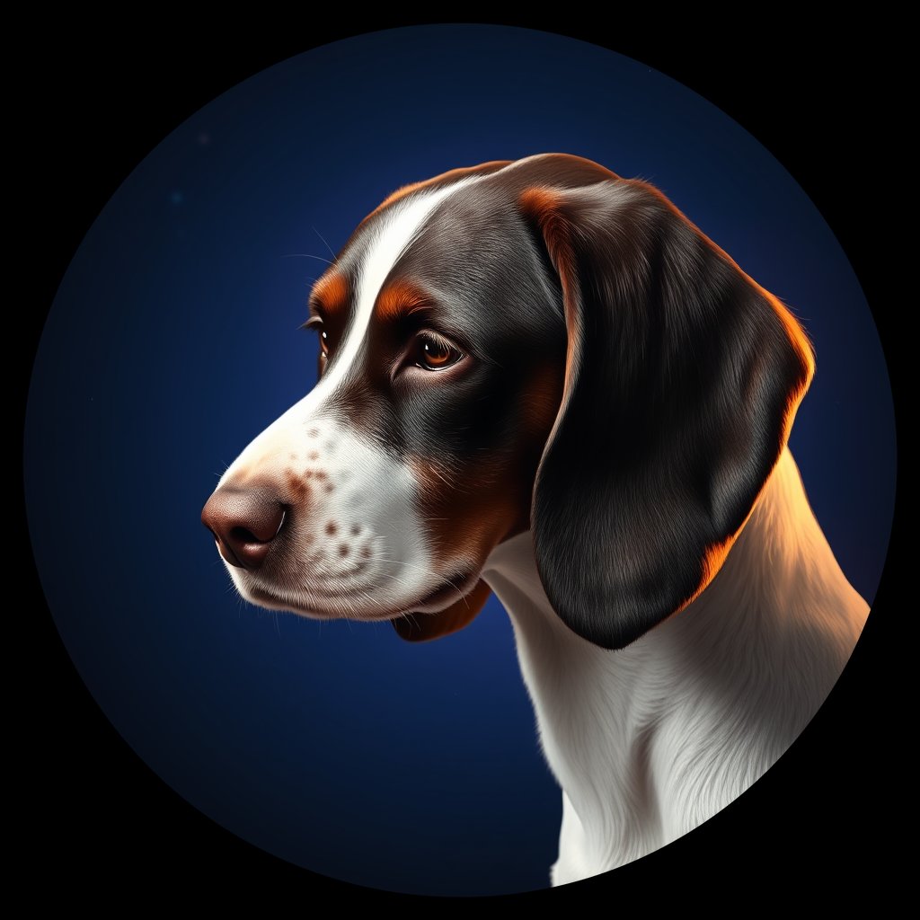 Cosmic medallion portrait of PFZ19C05_PFZ19C05, a English Springer Spaniel