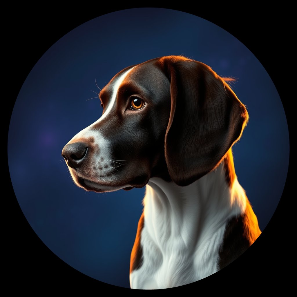 Cosmic medallion portrait of PFZ19C06_PFZ19C06, a English Springer Spaniel