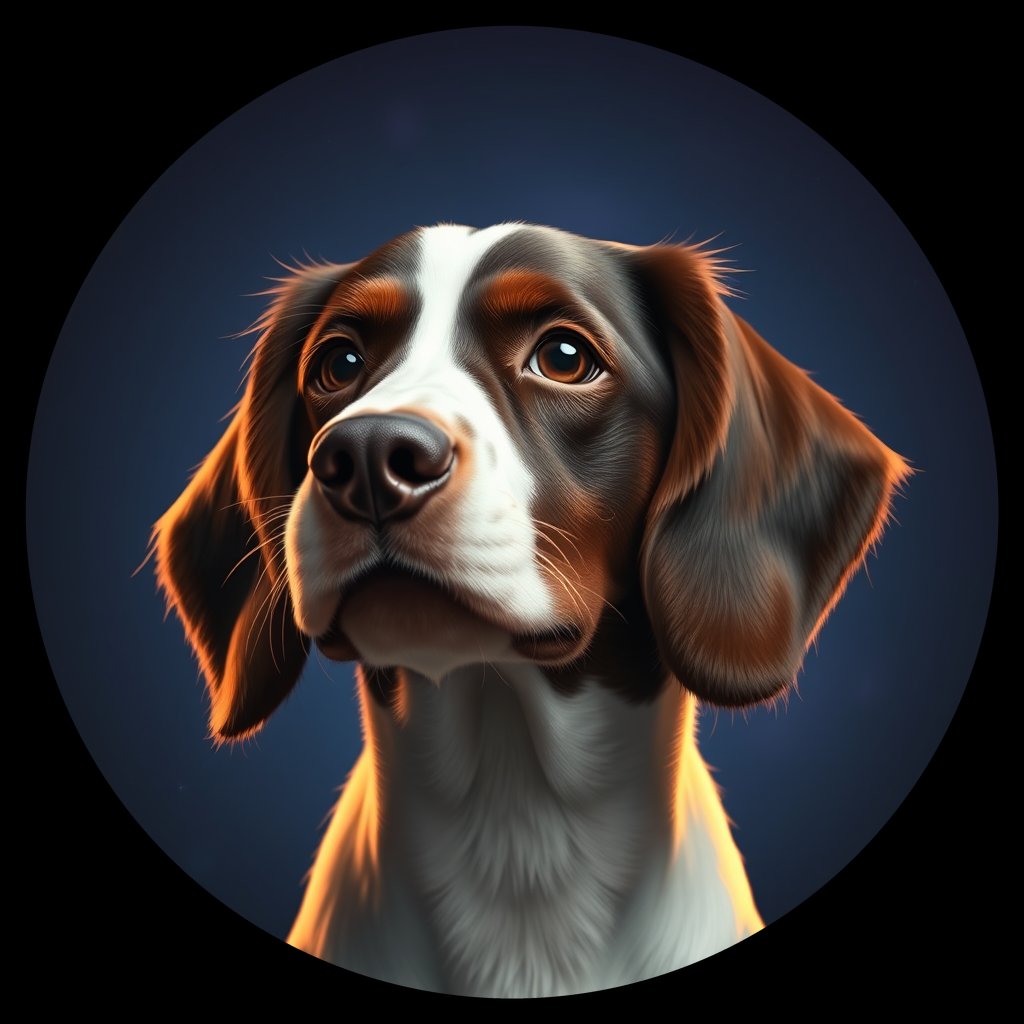 Cosmic medallion portrait of PFZ19C07_PFZ19C07, a English Springer Spaniel