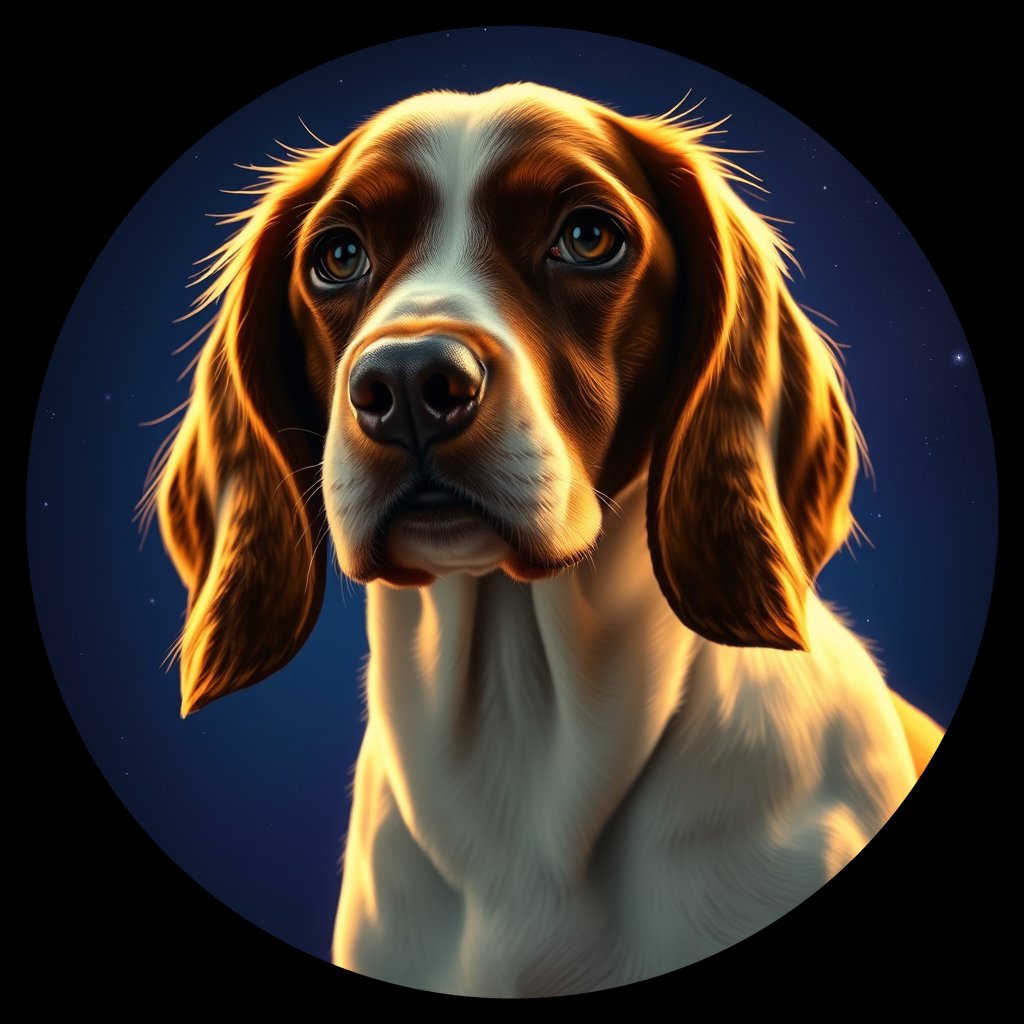 Cosmic medallion portrait of PFZ19C08_PFZ19C08, a English Springer Spaniel