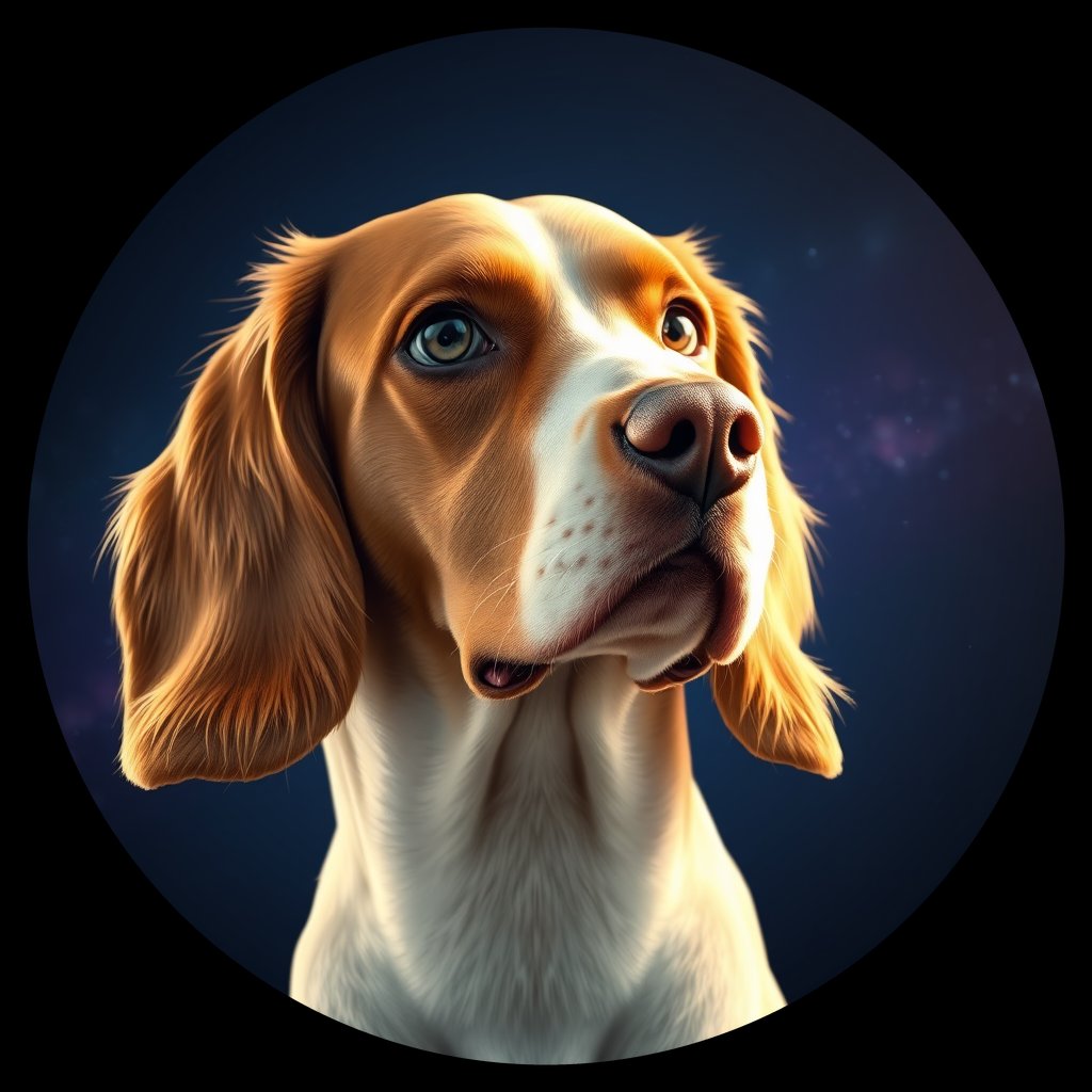 Cosmic medallion portrait of PFZ19C09_PFZ19C09, a English Springer Spaniel