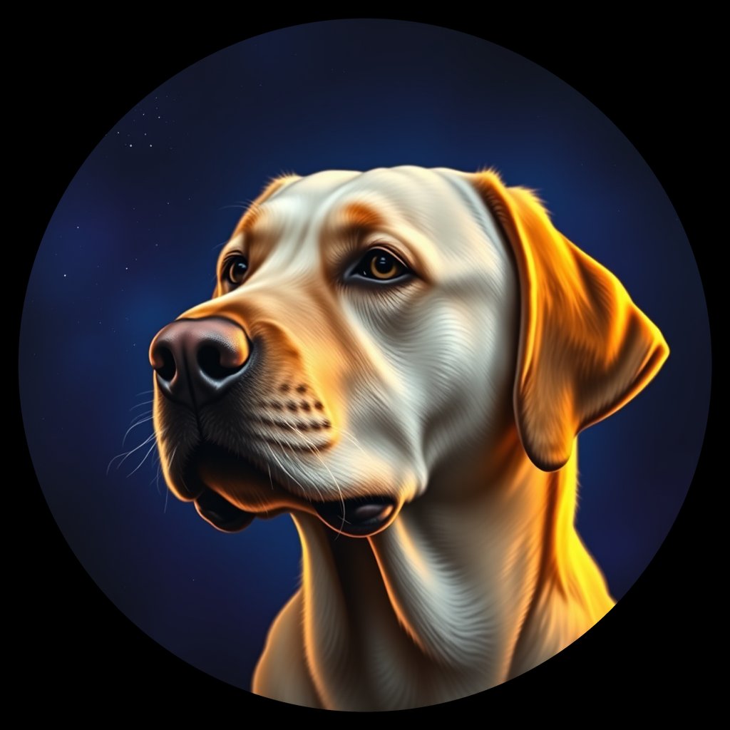 Cosmic medallion portrait of PFZ19D03_PFZ19D03, a Labrador Retriever