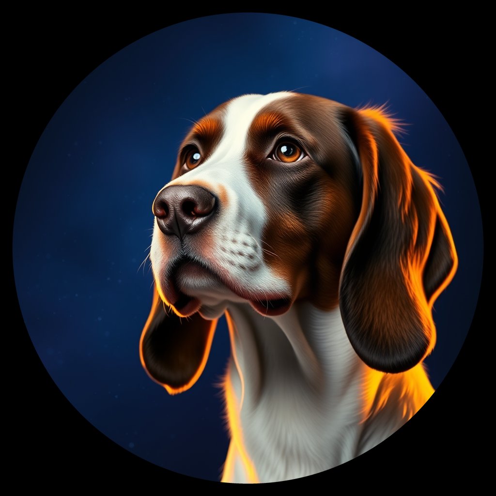 Cosmic medallion portrait of PFZ19D05_PFZ19D05, a English Springer Spaniel