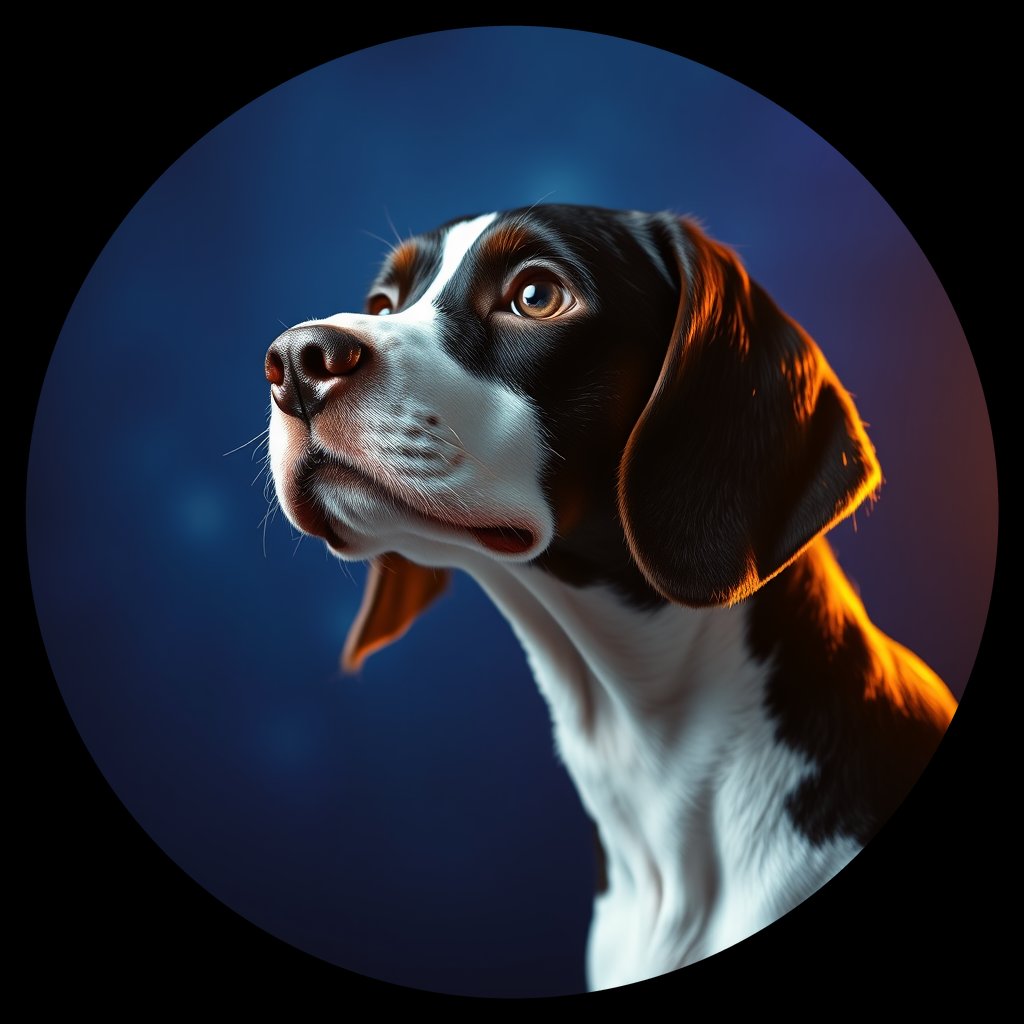 Cosmic medallion portrait of PFZ19D06_PFZ19D06, a English Springer Spaniel