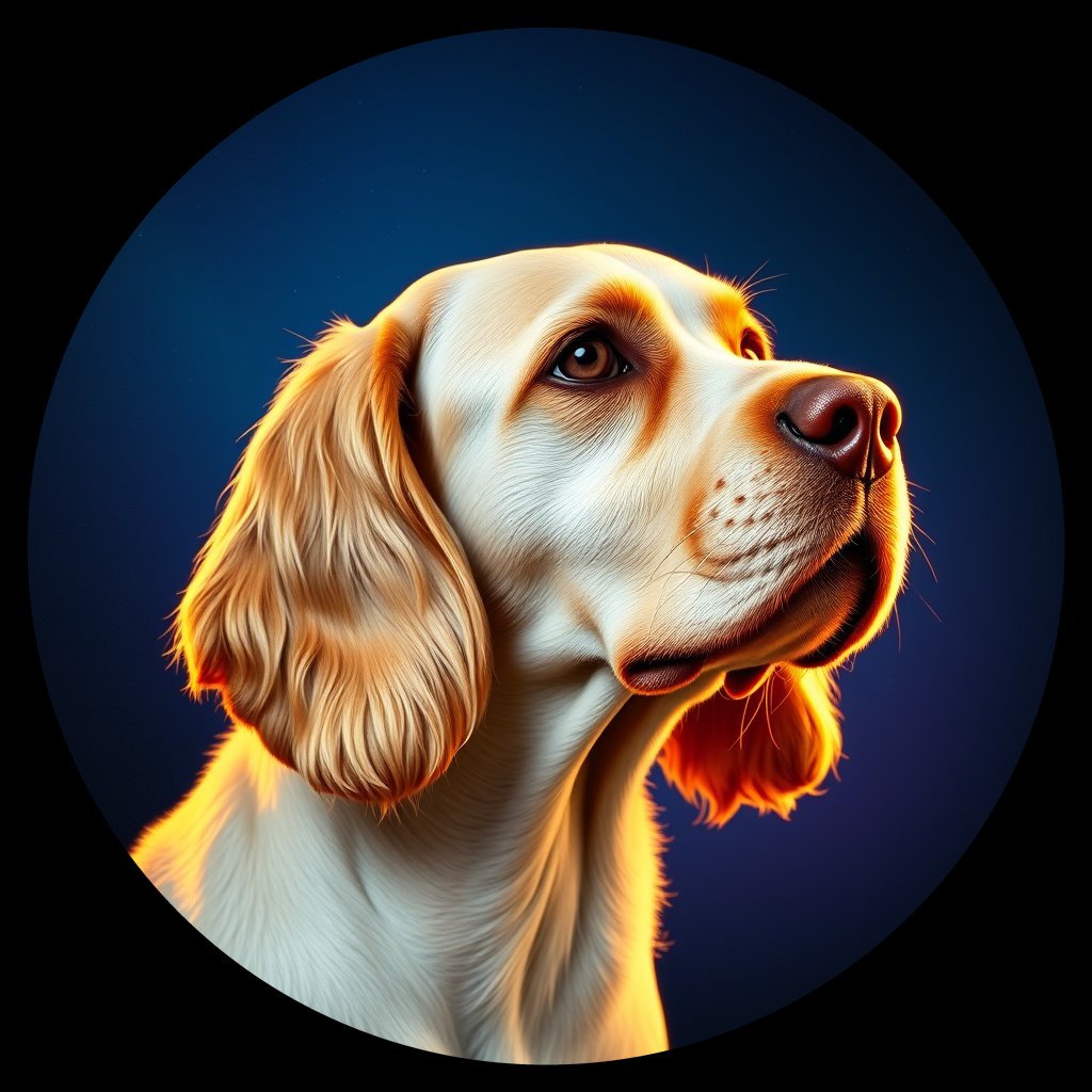 Cosmic medallion portrait of PFZ19D08_PFZ19D08, a English Springer Spaniel
