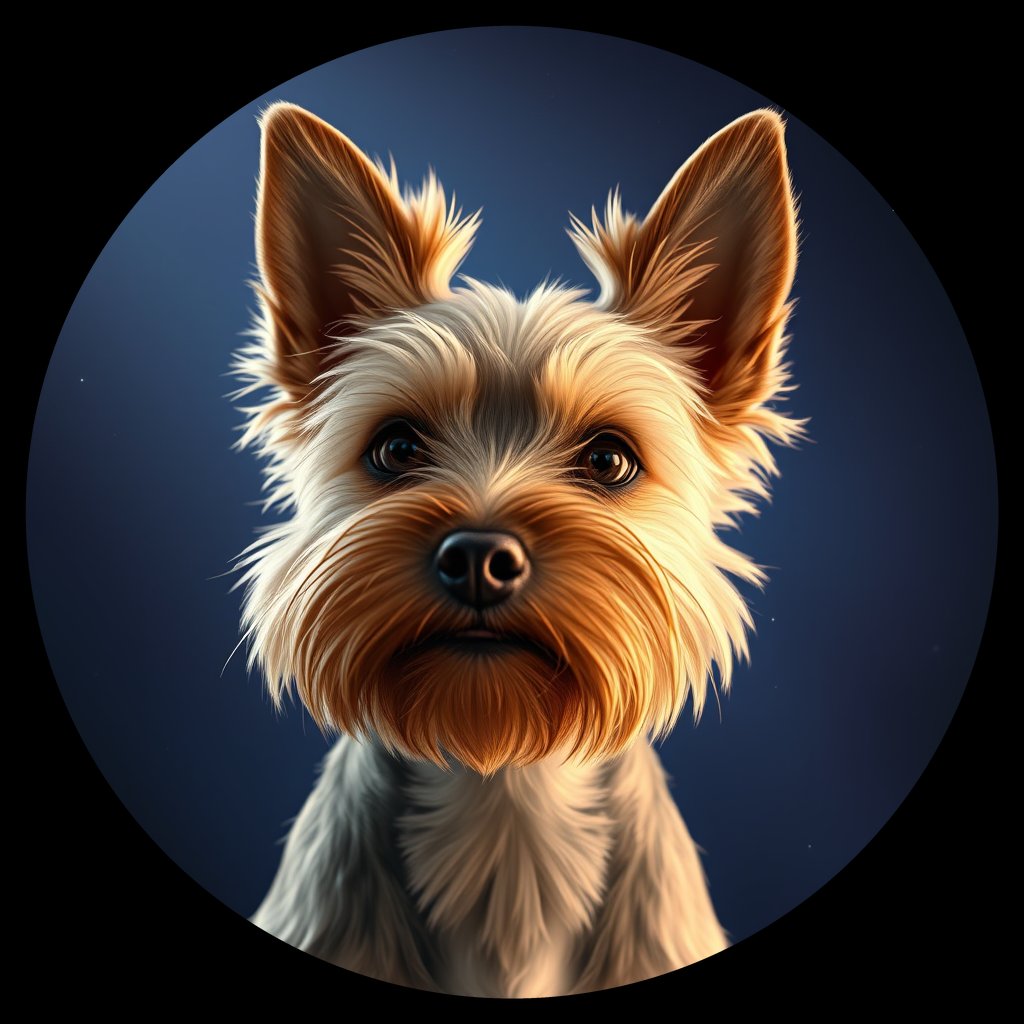 Cosmic medallion portrait of PFZ19E02_PFZ19E02, a Yorkshire Terrier