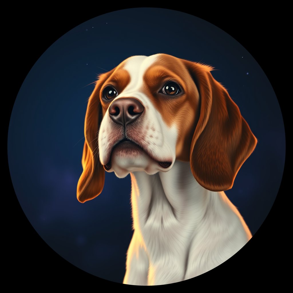 Cosmic medallion portrait of PFZ19E05_PFZ19E05, a English Springer Spaniel